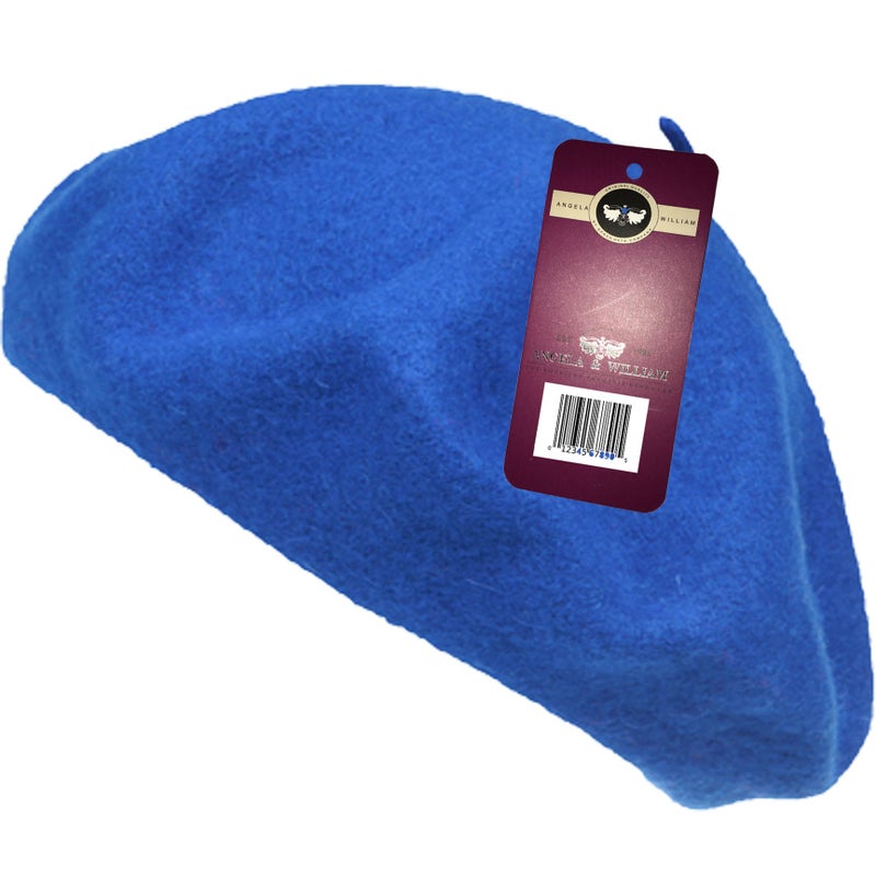 Angela & William Classic WW004 Winter 100% Wool Warm French Art Basque Beret Tam Beanie Hat Cap (Royal) - Image 2